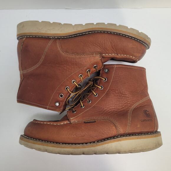 Carhartt Men's 6" Soft Toe Waterproof Wedge Boot CMW6175 Size 10 M Brown - Picture 11 of 11